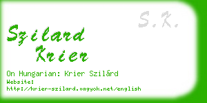 szilard krier business card