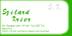 szilard krier business card
